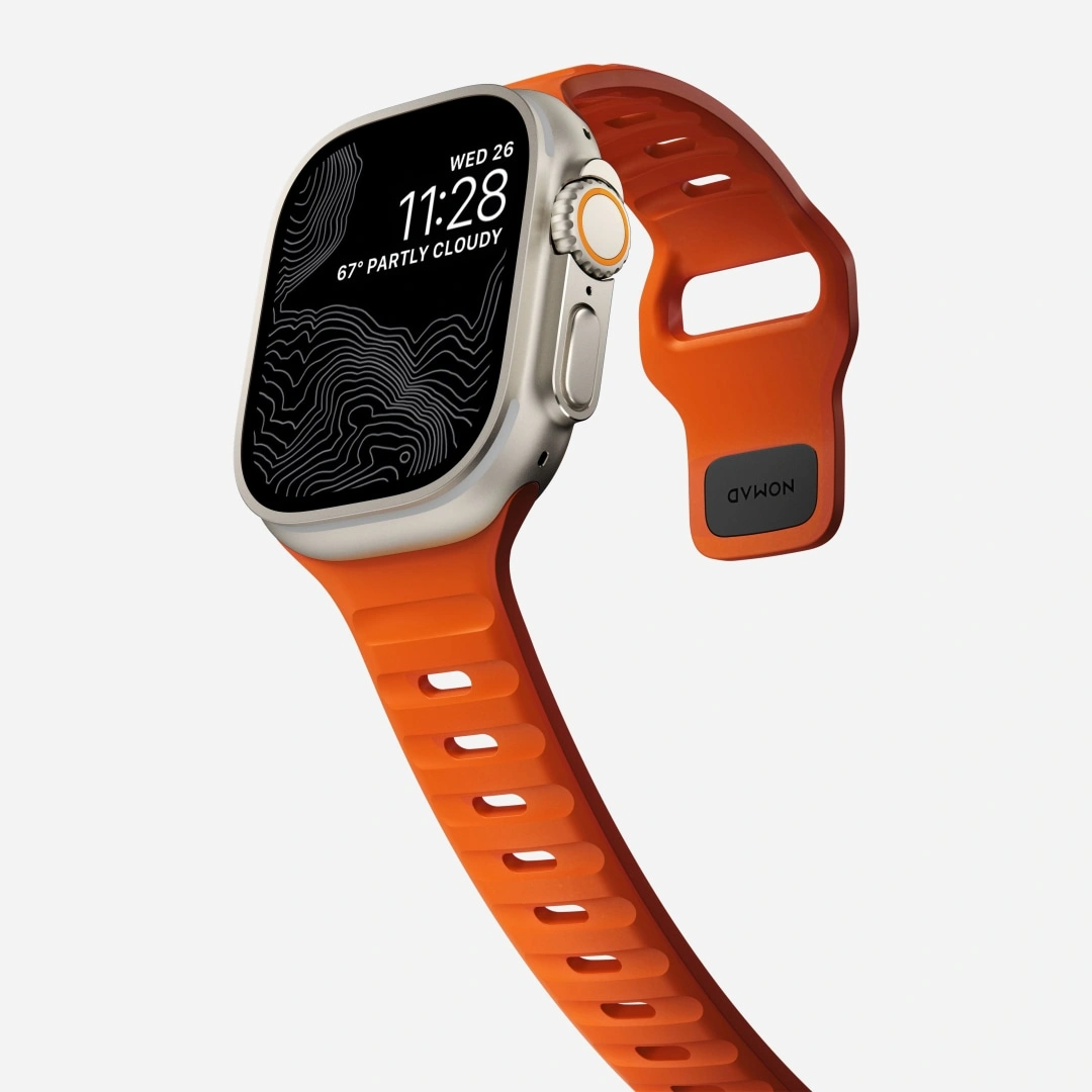 Nomad Sport Band - Sportovní vodotěsný řemínek pro Apple Watch 45 / 49 mm, oranžový