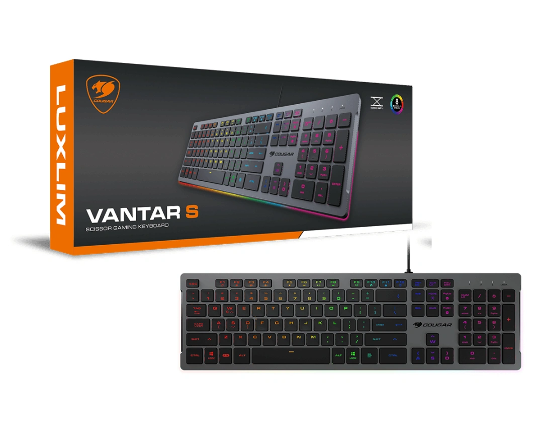 COUGAR herní klávesnice VANTAR S RGB Black, Ultra Slim Thickness, Anti-Ghosting