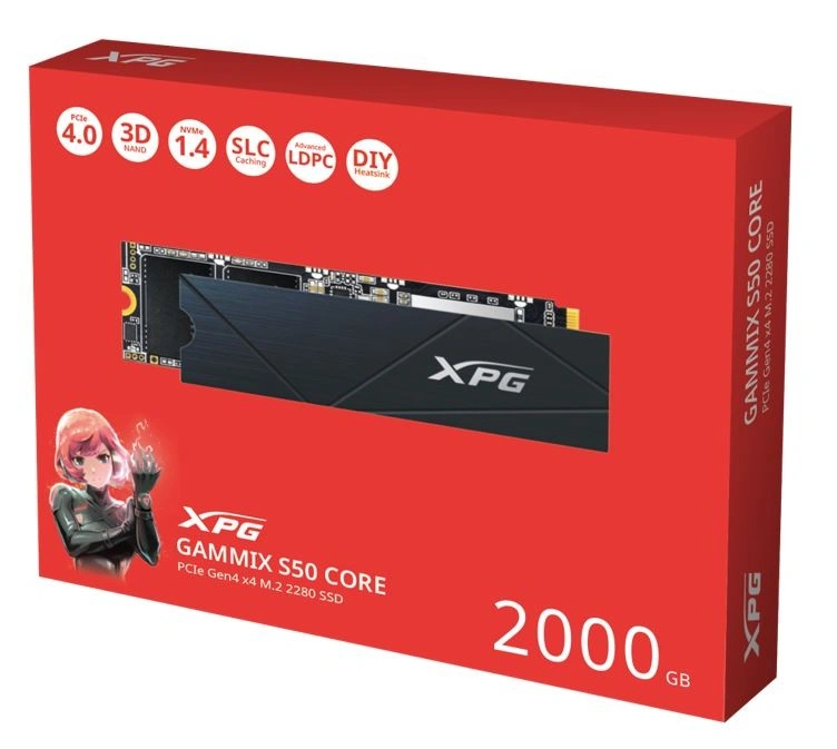 ADATA SSD 2TB XPG GAMMIX S50 Core Gen4x4 M.2 2280, černá