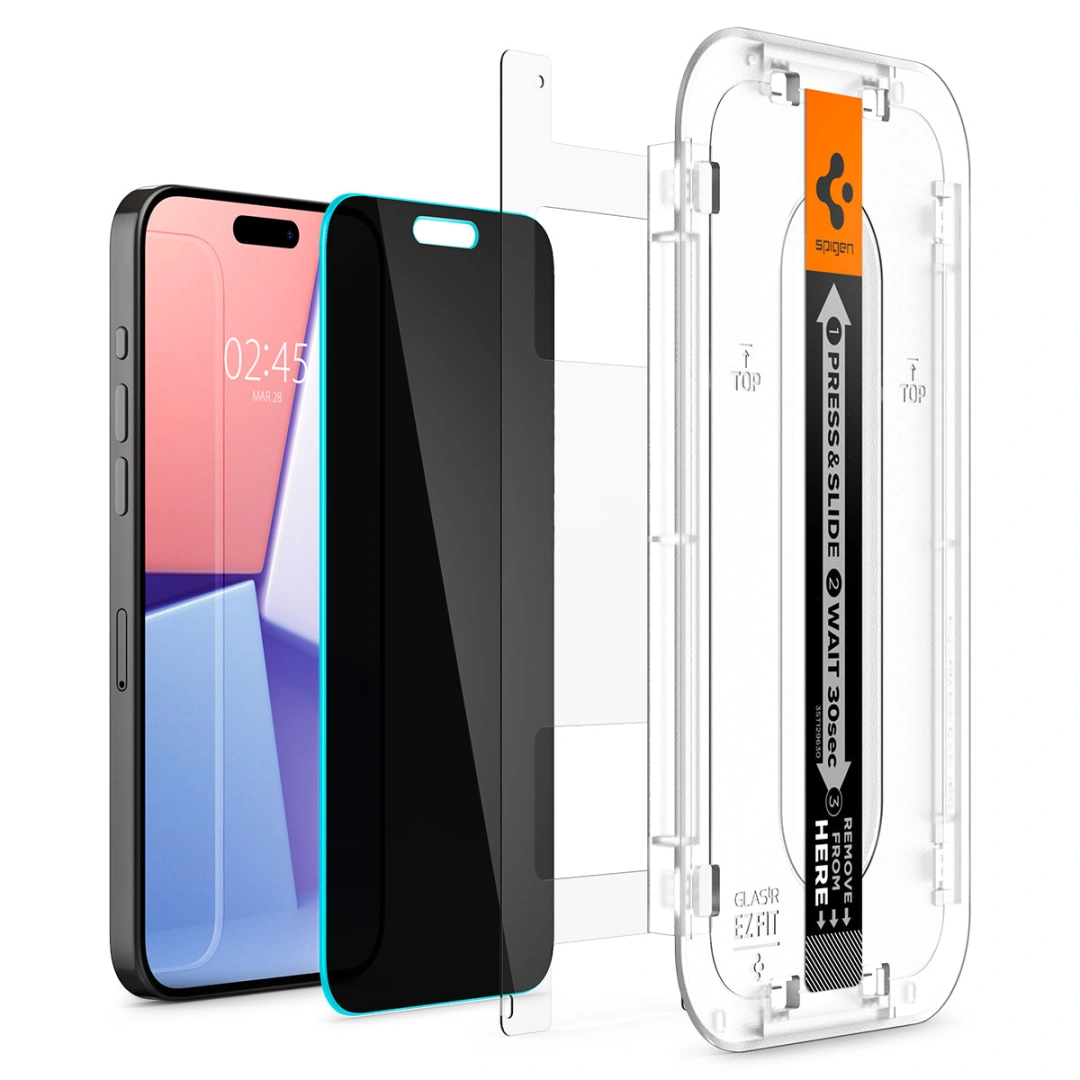 Spigen Spigen Glass tR EZ Fit (Privacy) 2 Pack, transparency - iPhone 15 Pro Max