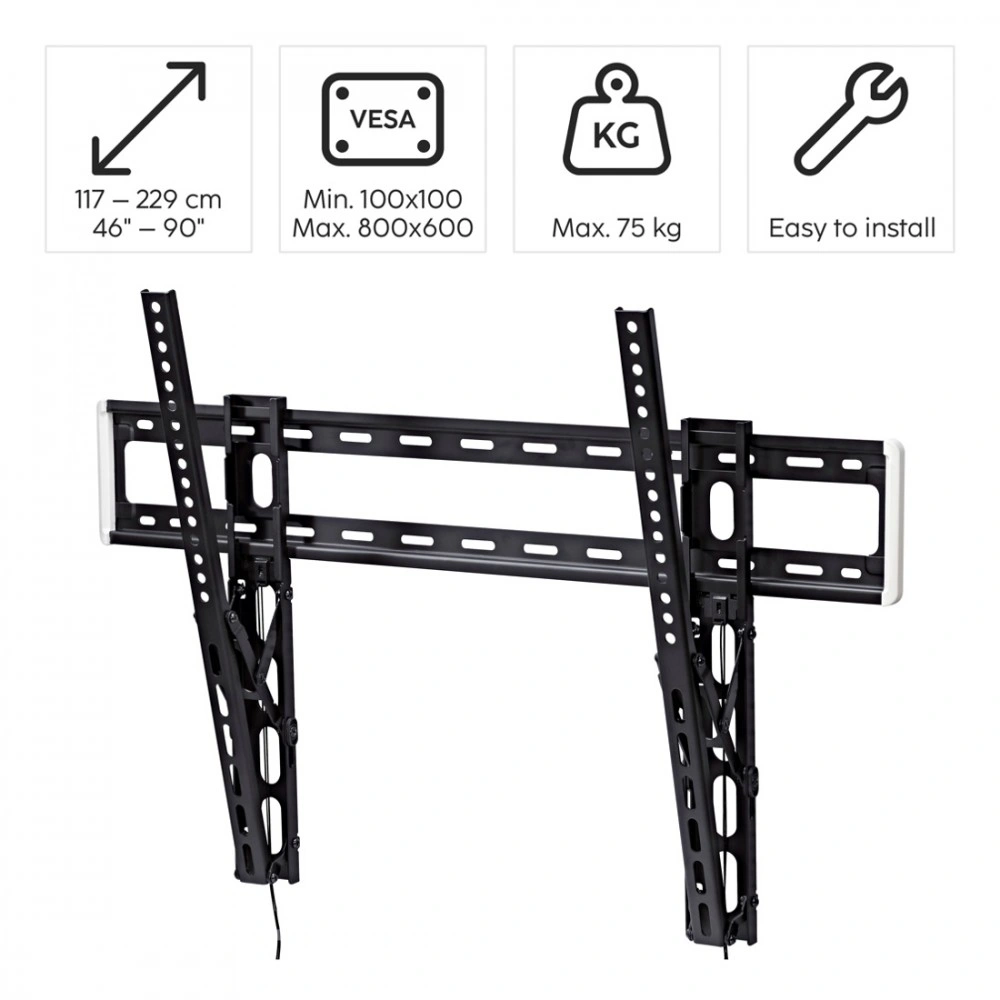 Držák TV Hama naklápěcí, pro úhlopříčky 46 až 100", nosnost 75 kg, černá