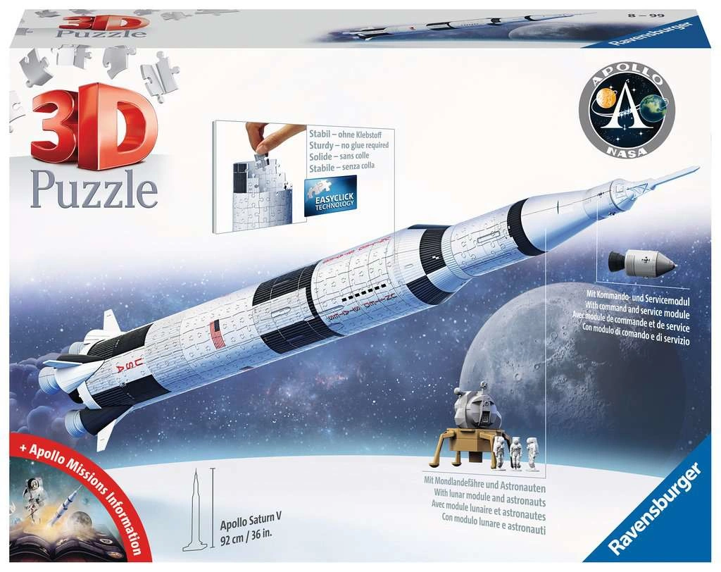 Ravensburger 3D puzzle Vesmírná raketa Saturn V 504 dílků