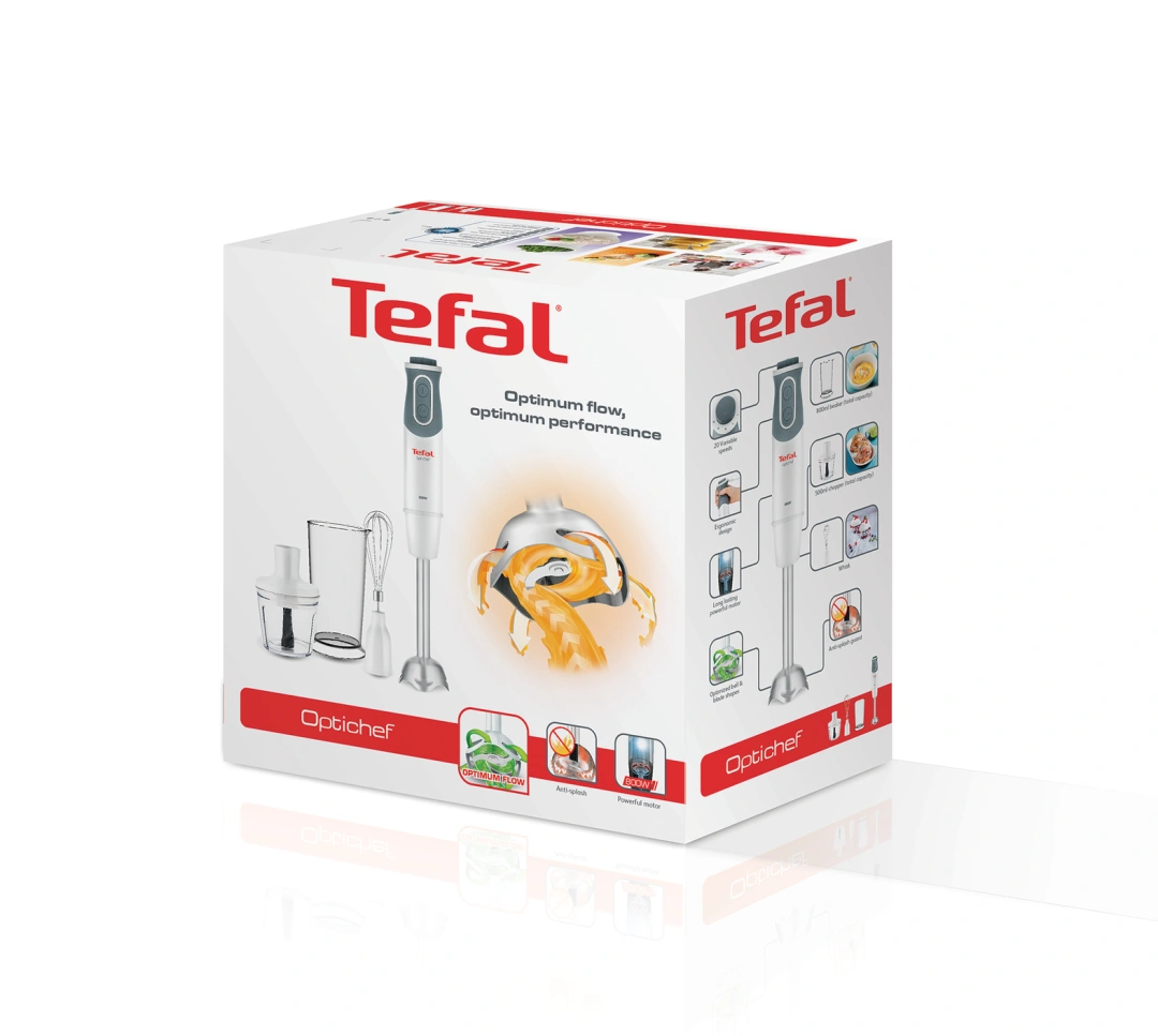 Tefal Optichef HB643138 mixér 0,8 l Ponorný mixér Metalická, Bílá 800 W