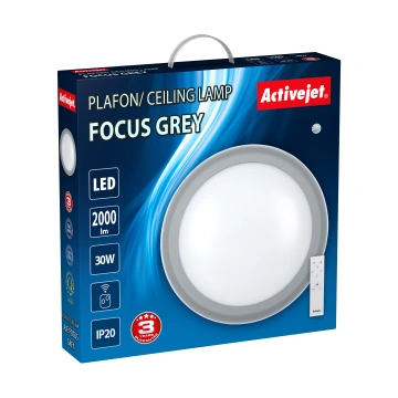 Activejet Plafon LED  AJE-FOCUS šedá + pilot