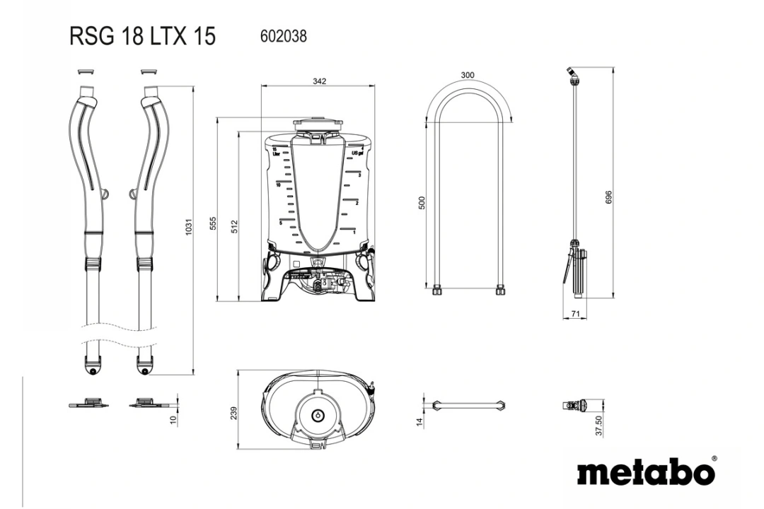 Metabo RSG 18 LTX 15 (bez baterie), zelená/černá