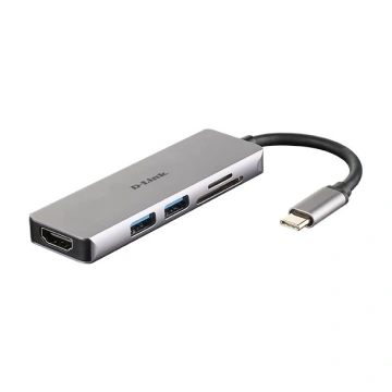 D-Link USB-C Hub 5v1, HDMI, čtečka karet SD/microSD