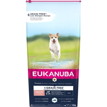 Eukanuba Grain Free Senior small/medium breed, Ocean fish 12 kg