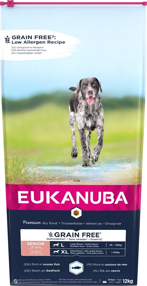 Eukanuba Grain Free Senior large/giant breed, Ocean fish  12 kg