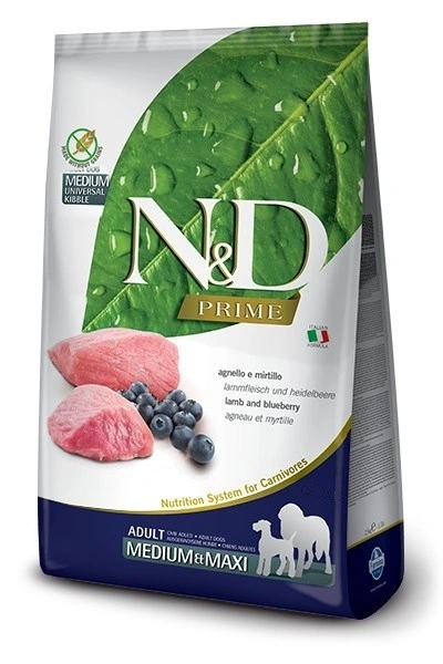 Farmina Pet Food N&D PRIME DOG Adult M/L Lamb & Blueberry 12kg