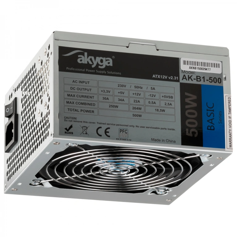 Akyga AK-B1-500 napájecí zdroj 500 W 20+4 pin ATX