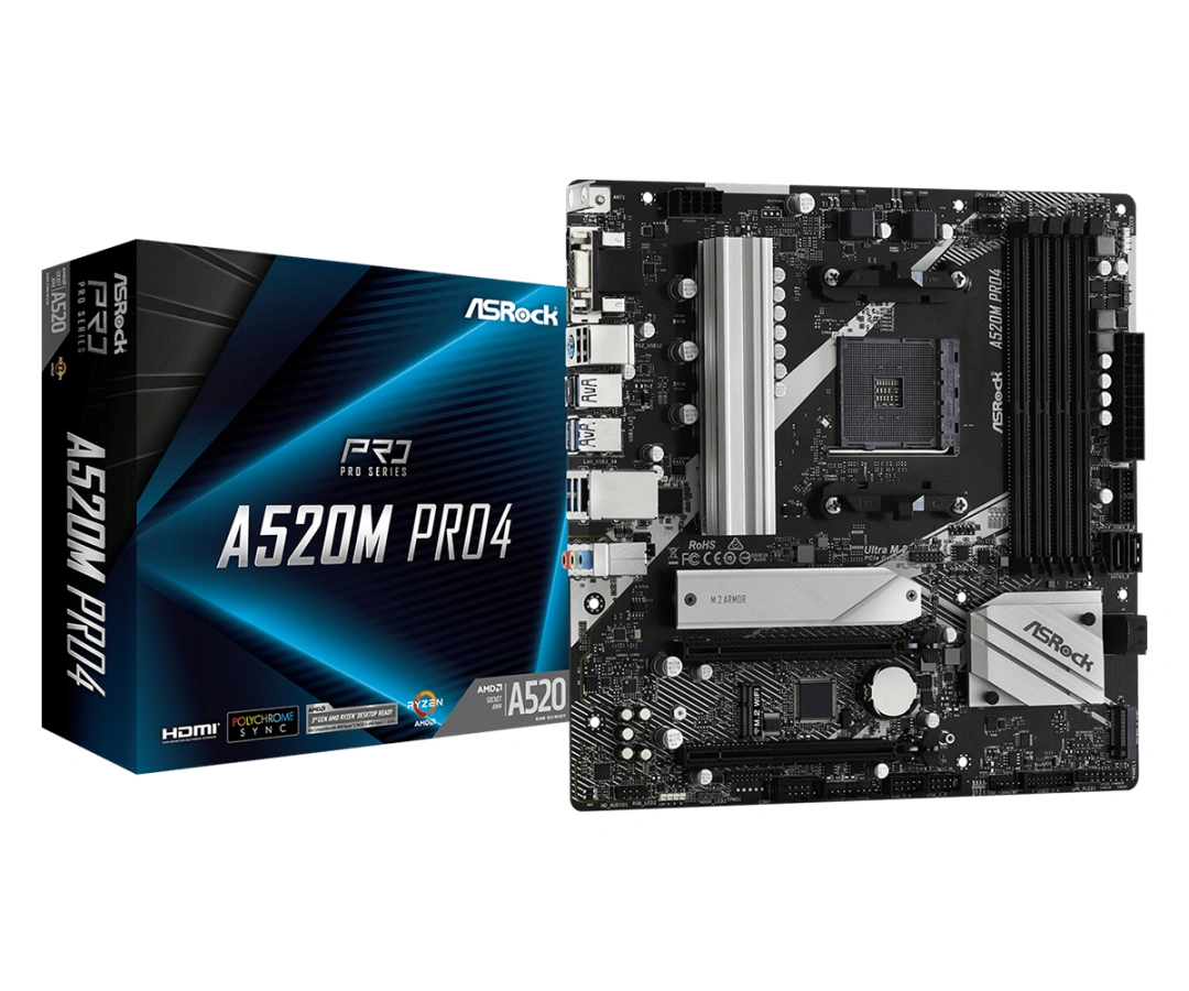 Asrock A520M Pro4 Socket AM4 Micro ATX