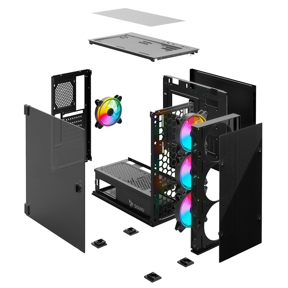  PC Case Savio Prime X1 ARGB Glass Black