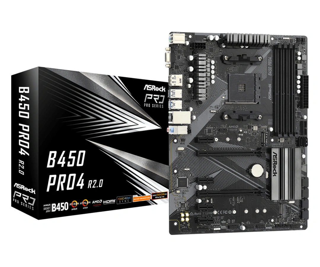 Asrock B450 Pro4 R2.0 Socket AM4 ATX AMD B450