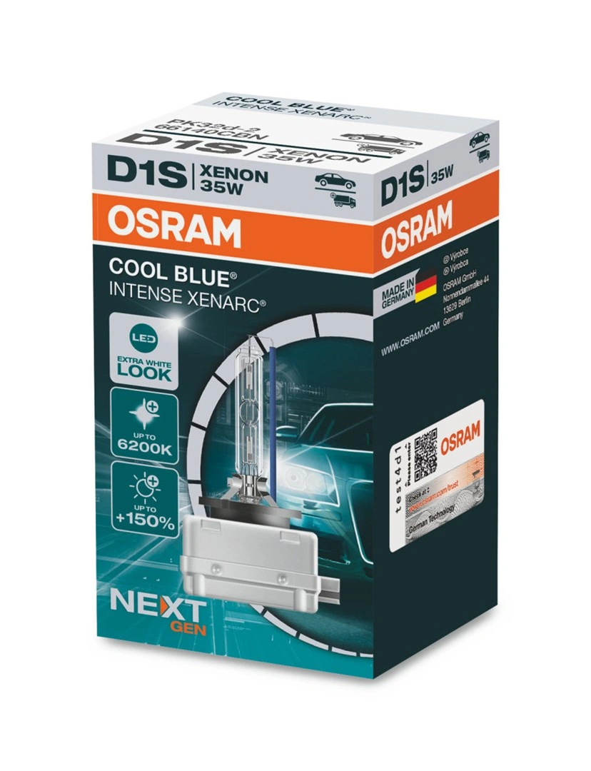 Osram Xenon D1S 35W XENARC Cool Blue Intense NextGeneration 6200K +150% BOX