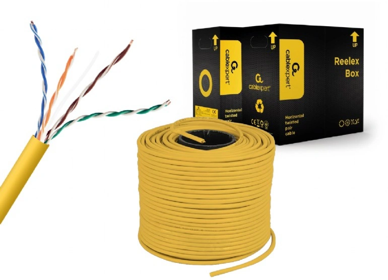 Gembird UPC-5004E-SOL-Y síťový kabel Žlutá 305 m Cat5e U/UTP (UTP)