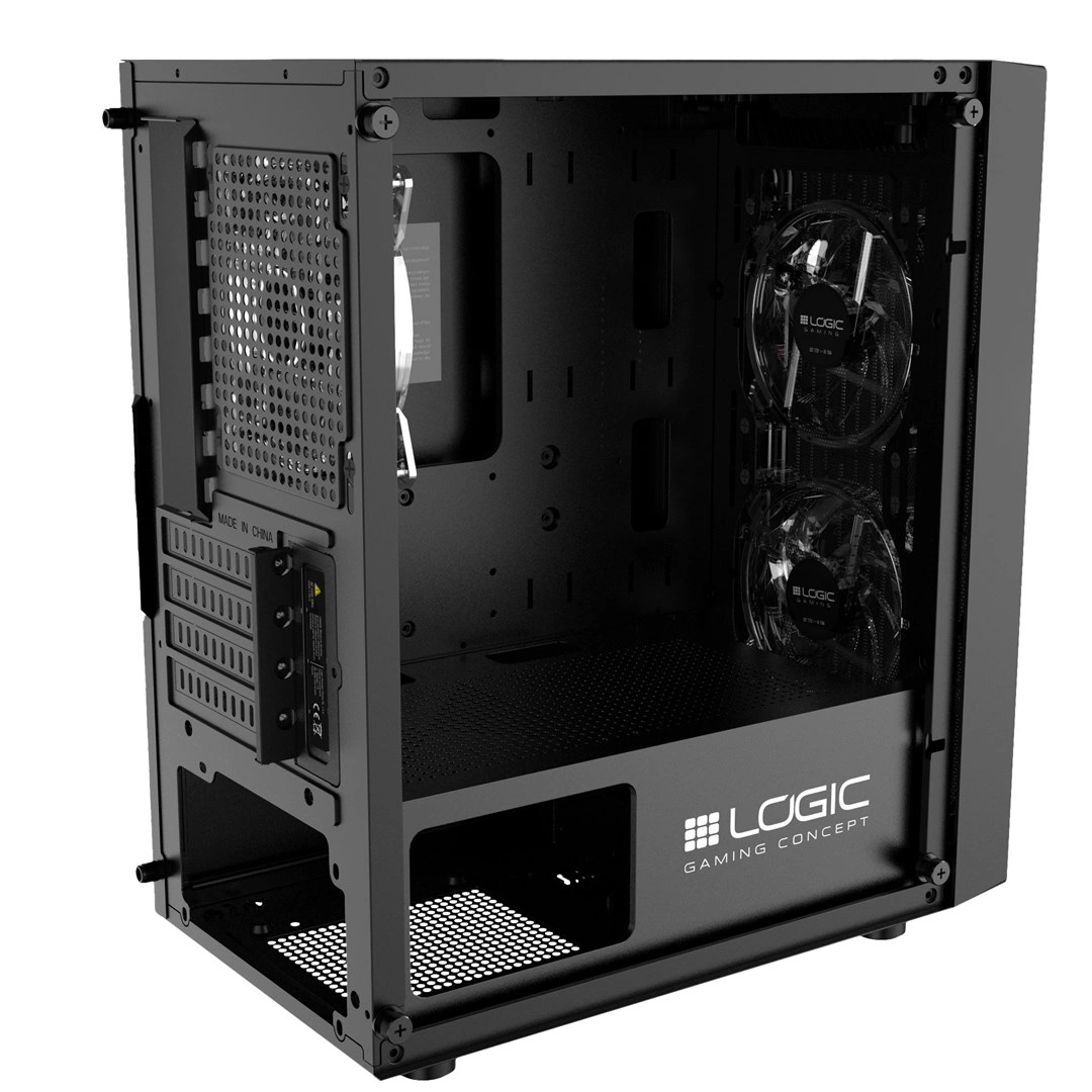 LOGIC PC skříň Atos ARGB MINI 1x USB 3.0, 2x USB 2.0 + audio, černá, bez zdroje