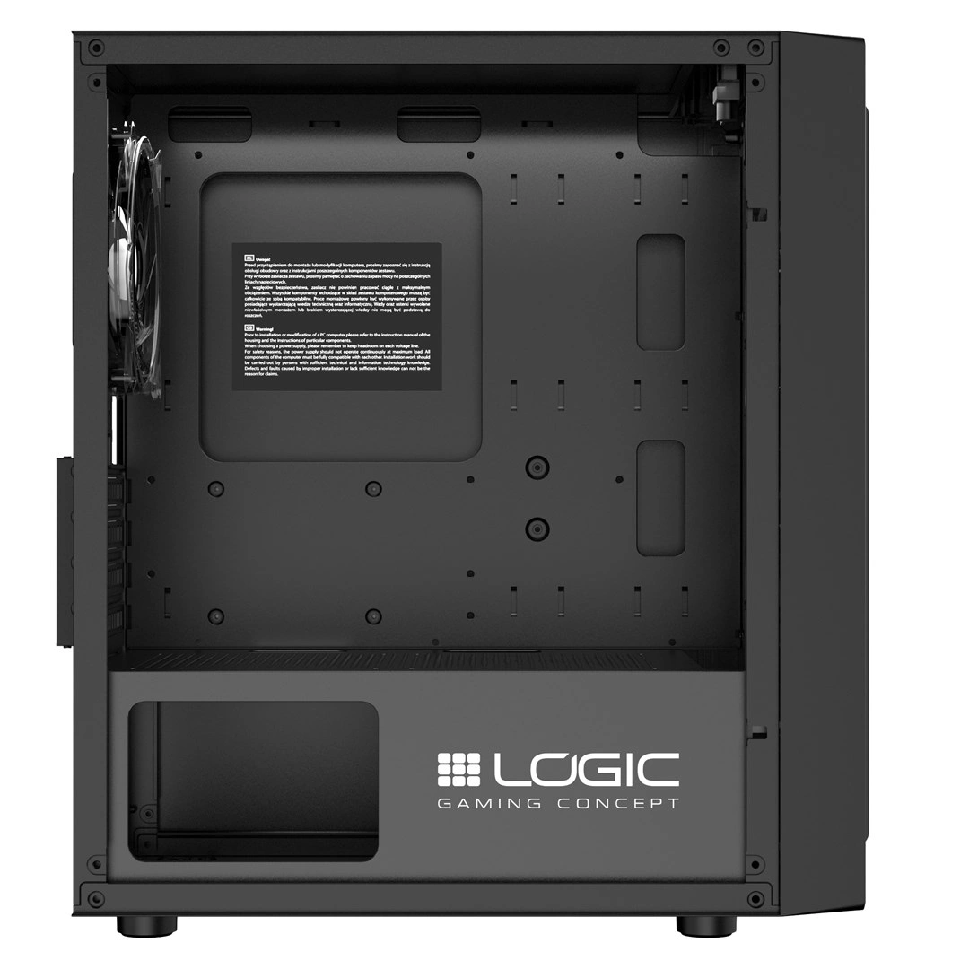 LOGIC PC skříň Atos ARGB MINI 1x USB 3.0, 2x USB 2.0 + audio, černá, bez zdroje