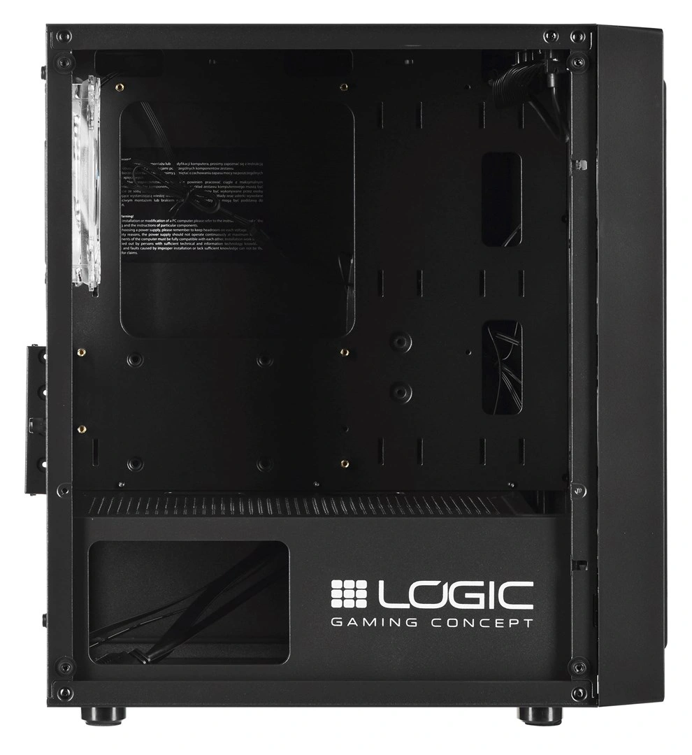 LOGIC PC skříň Atos ARGB MINI 1x USB 3.0, 2x USB 2.0 + audio, černá, bez zdroje