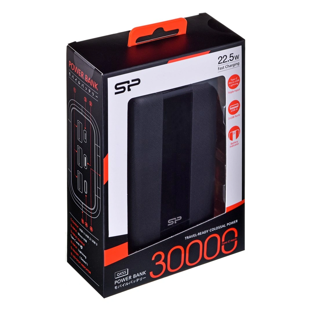 Powerbank Silicon Power QX55 30 000mAh (SP30KMAPBKQX550K) černá