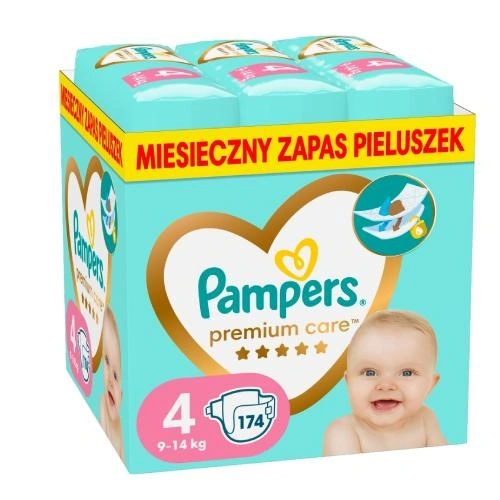 Pampers Premium Care plenky vel. 4 (174 ks plenek) 9-14 kg Měsíční balení