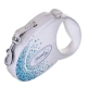 FLEXI Glam Splash Ocean  with Swarovski crystals M - Zatahovací vodítko - 5 m - bílý