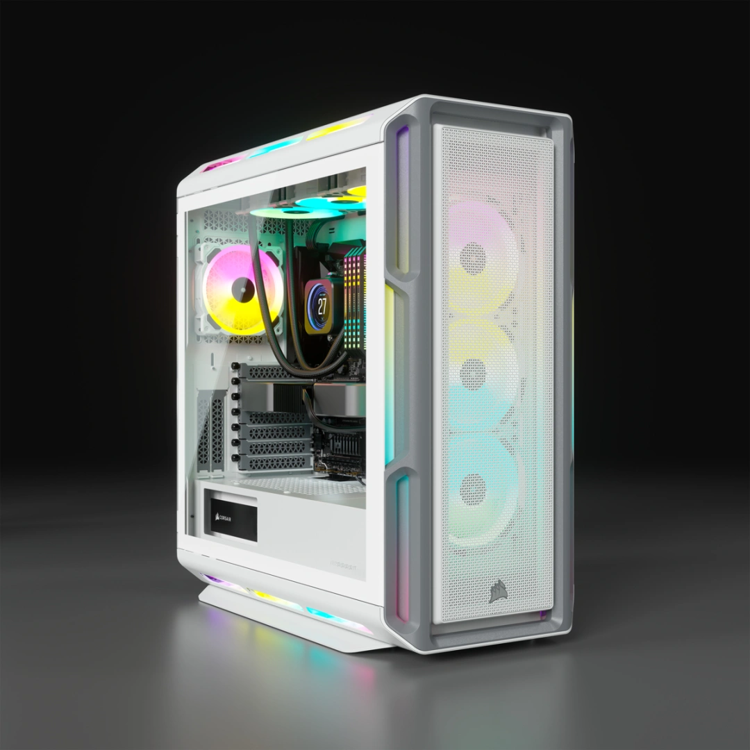 CORSAIR iCUE 5000T RGB Midi Tower, Bílá