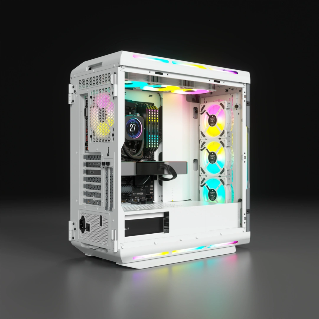 CORSAIR iCUE 5000T RGB Midi Tower, Bílá