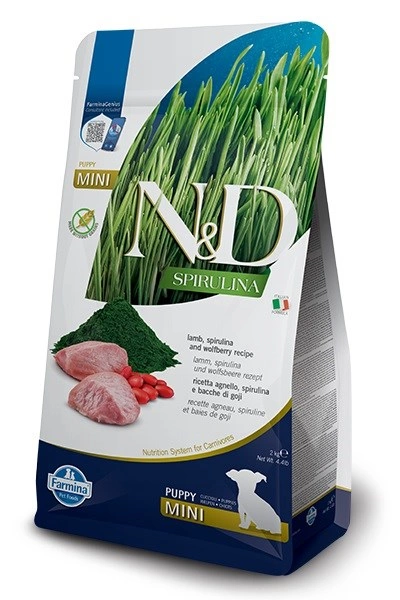 N&D SPIRULINA DOG Puppy Mini Lamb & Wolfberry 2kg