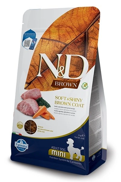 N&D BROWN Dog Lamb Spirulina & Carrot Adult Mini 2 kg