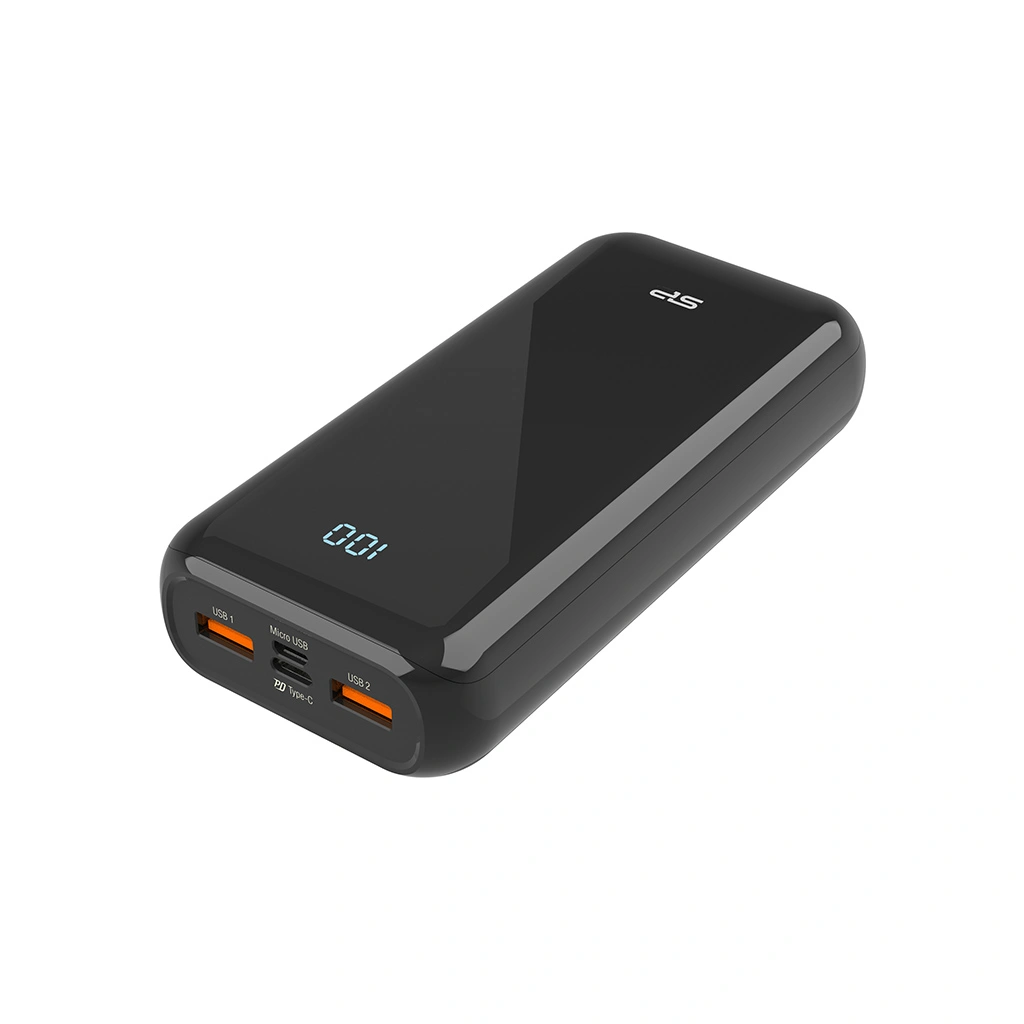 Silicon Power QS28 20000mAh LCD QC3.0+PD 2x USB A, 1x mUSB + 1x USB C, černá