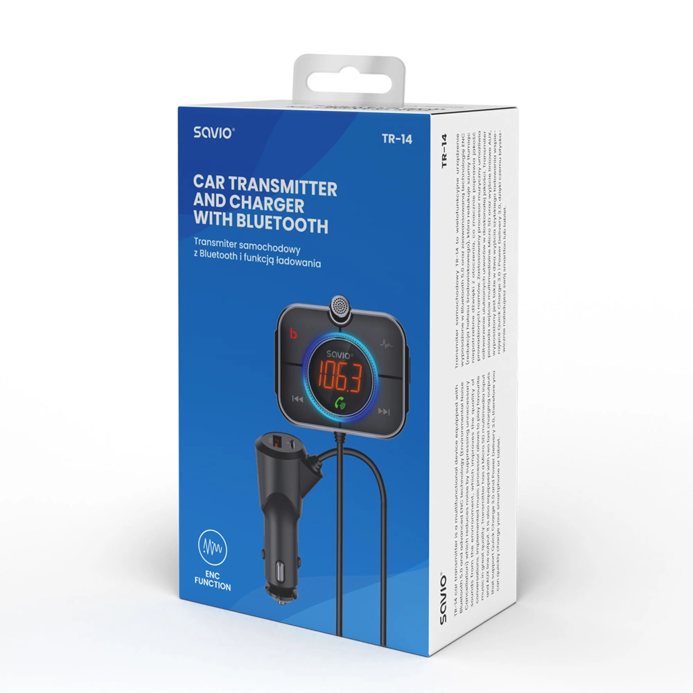 Savio TR-14 Transmiter FM s Bluetooth a nabíječka