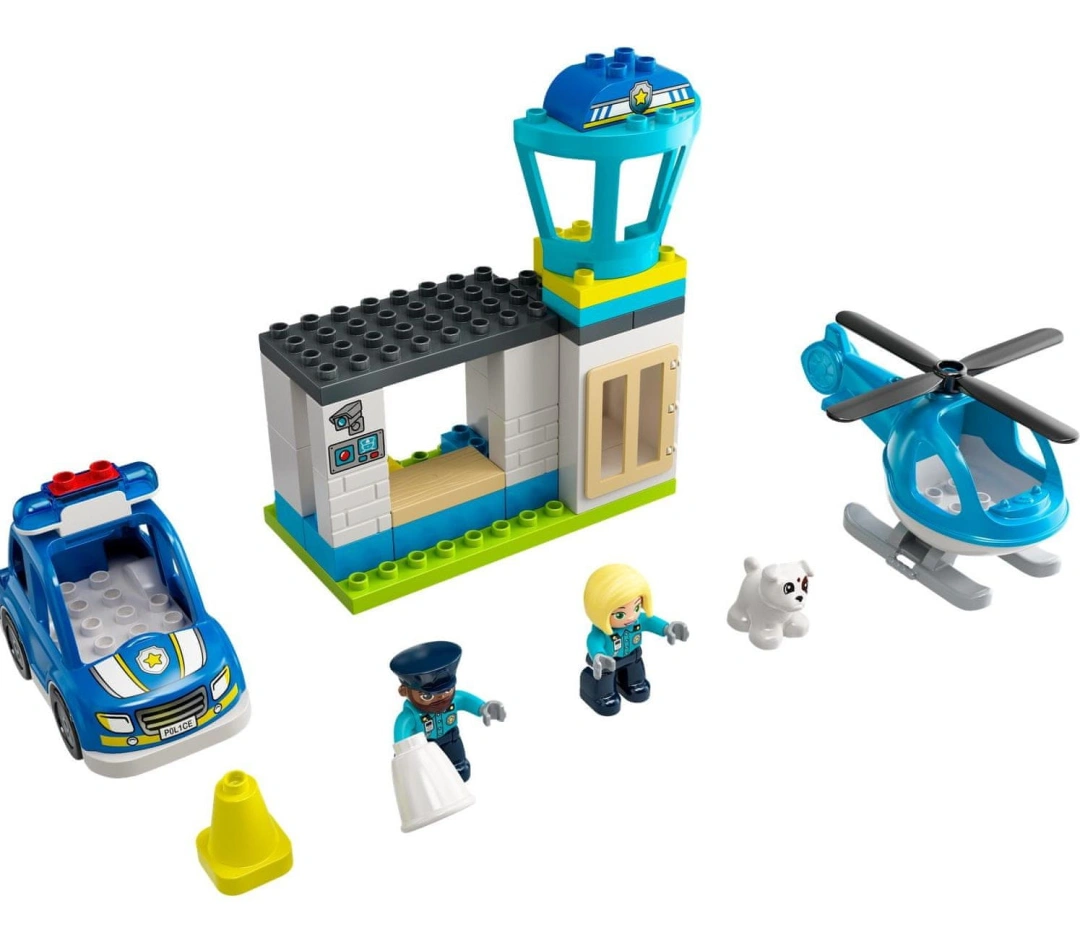 LEGO DUPLO 10959 Policejní stanice a vrtulník + LEGO DUPLO 10980 Zelená podložka na stavění