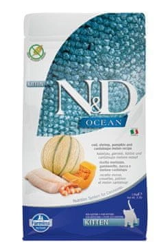 OCEAN CAT Kitten Cod & Shrimp&Pumpkin&Melon 1,5kg