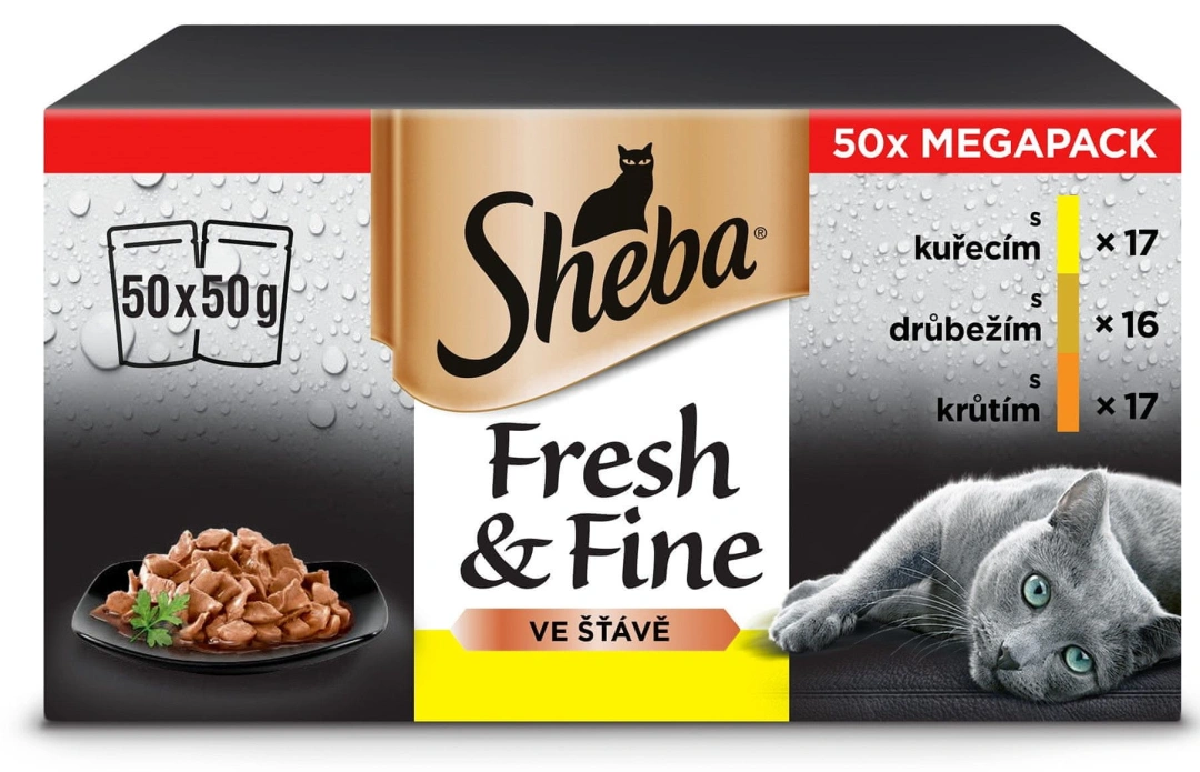 SHEBA v omáčce s drůbeží příchutí 50x50 g