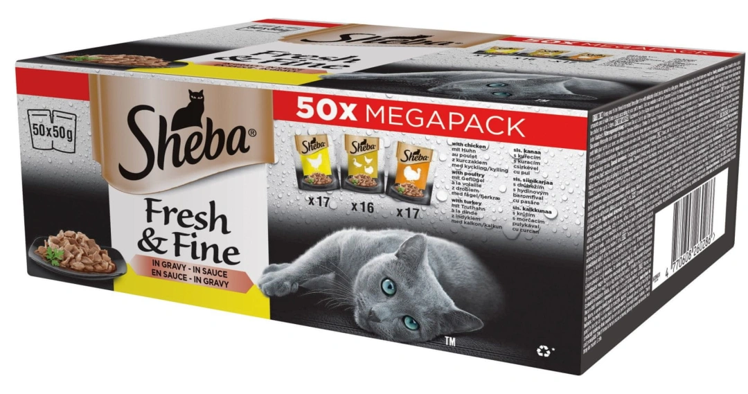 SHEBA v omáčce s drůbeží příchutí 50x50 g