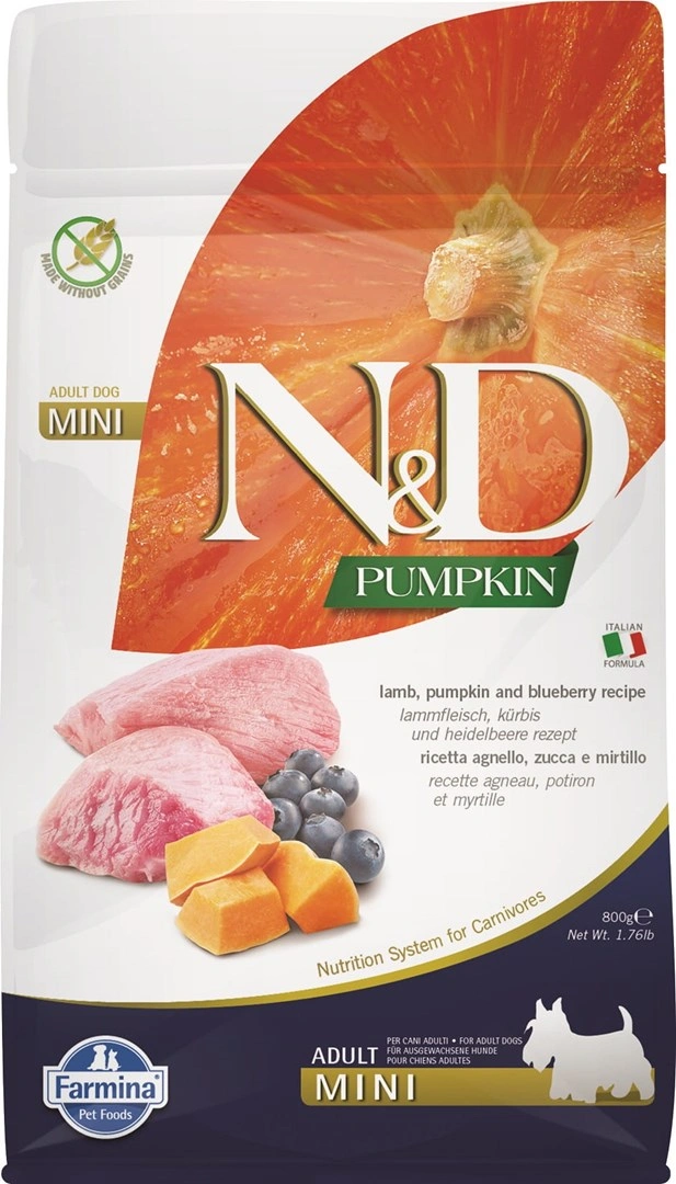 FARMINA N&D Pumpkin Dog Lamb & Blueberry Adult Mini - 800 g