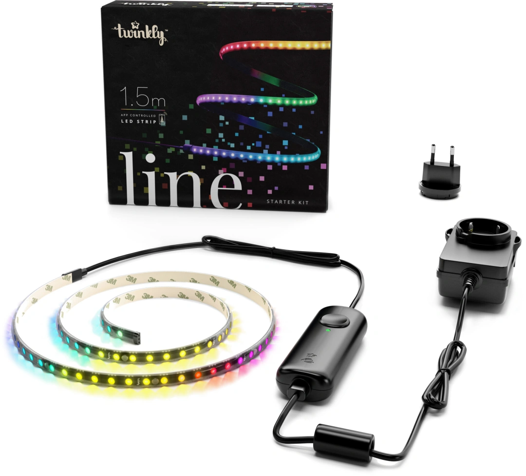 Twinkly LINE, LED pásek, 100LED, RGB, délka 1,5m, černý, BT+WiFi, Gen II, IP20 vnitřní