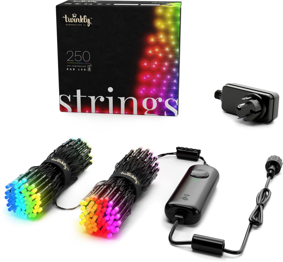 Twinkly LED řetěz RGB, 250LED, 20m, BT+WiFi, Gen II, IP44 venkovní