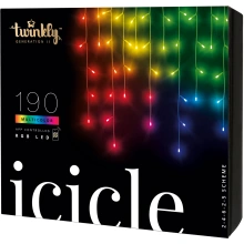 Twinkly LED řetěz rampouch RGB, 190LED, 5m, BT+WiFi, Gen II, IP44 venkovní