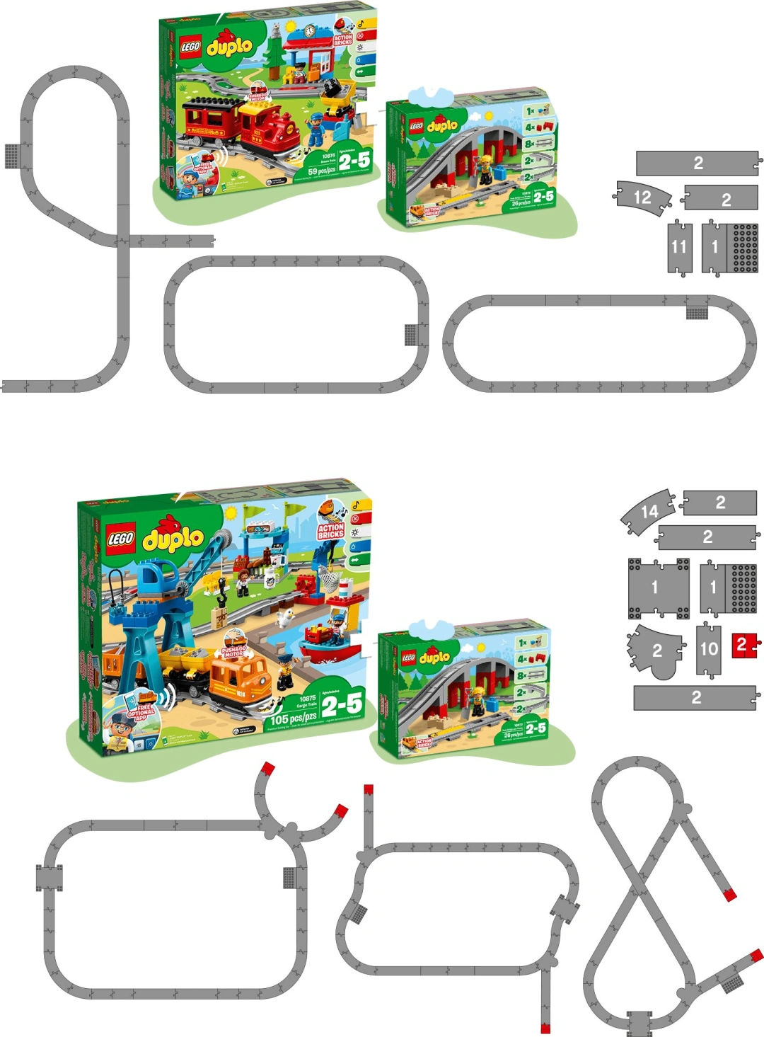 LEGO DUPLO Town 10872 Doplňky k vláčku – most a koleje