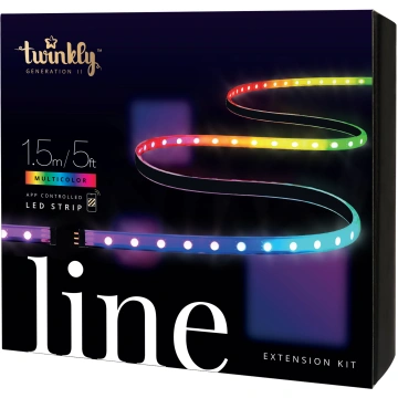 Twinkly LINE, LED pásek prodlužovací, 100LED, RGB, délka 1,5m, černý, BT+WiFi, Gen II, IP20 vnitřní