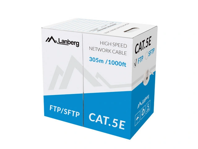 LANBERG CABLE FTP CAT.5E 305M CU WIRE GREY