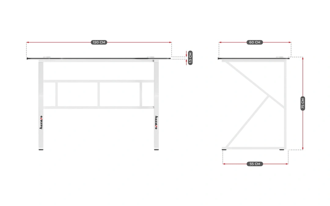 Huzaro Hero 1.6 Gaming Desk White