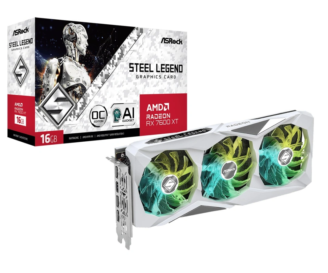 Asrock Steel Legend RX7600XT SL 16GO AMD Radeon RX 7600 XT 16 GB GDDR6