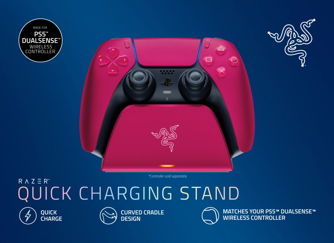 Razer Universal Quick Charging Stand for PlayStation 5 - Cosmic Red 