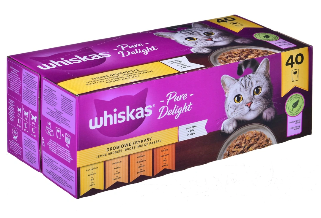 WHISKAS Brambory pro dospělé 40x85g Drůbež Příchutě