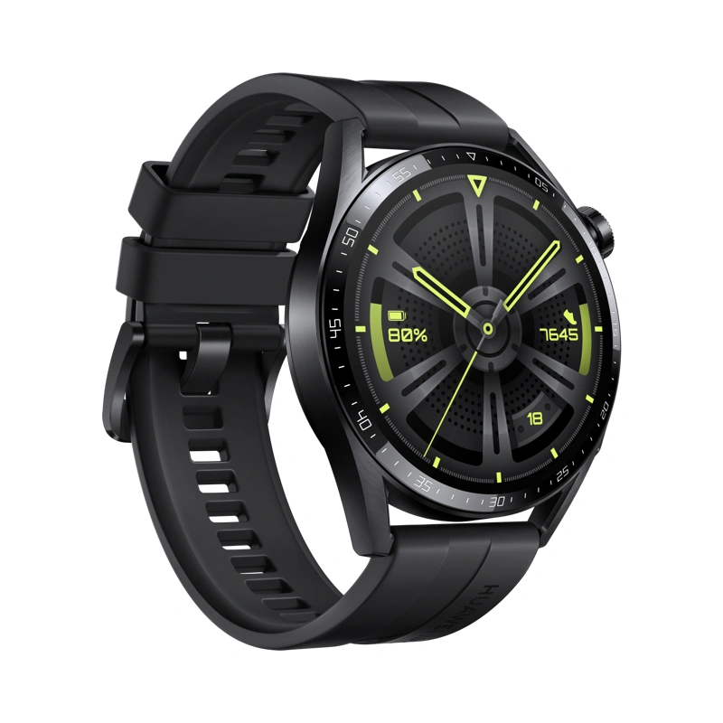 Huawei Watch GT 3 46mm (Active) - Black + Black Fluoroelastomer Strap (55028445)