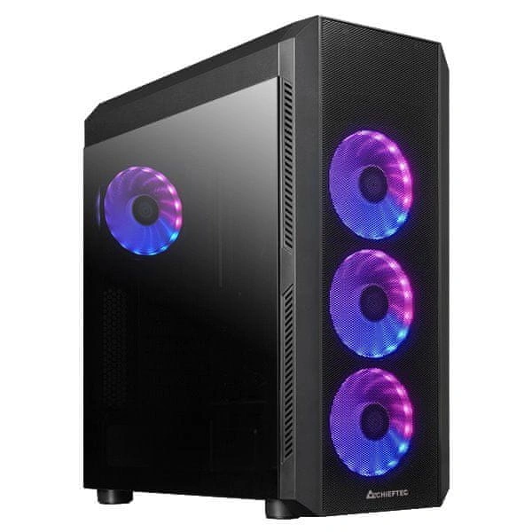 Chieftec MidT Scorpion 4 GL-04B-UC-OP / ATX / 2x USB3.0 / USB-C / 4x120mm fan / ARGB/ průhledná bočn