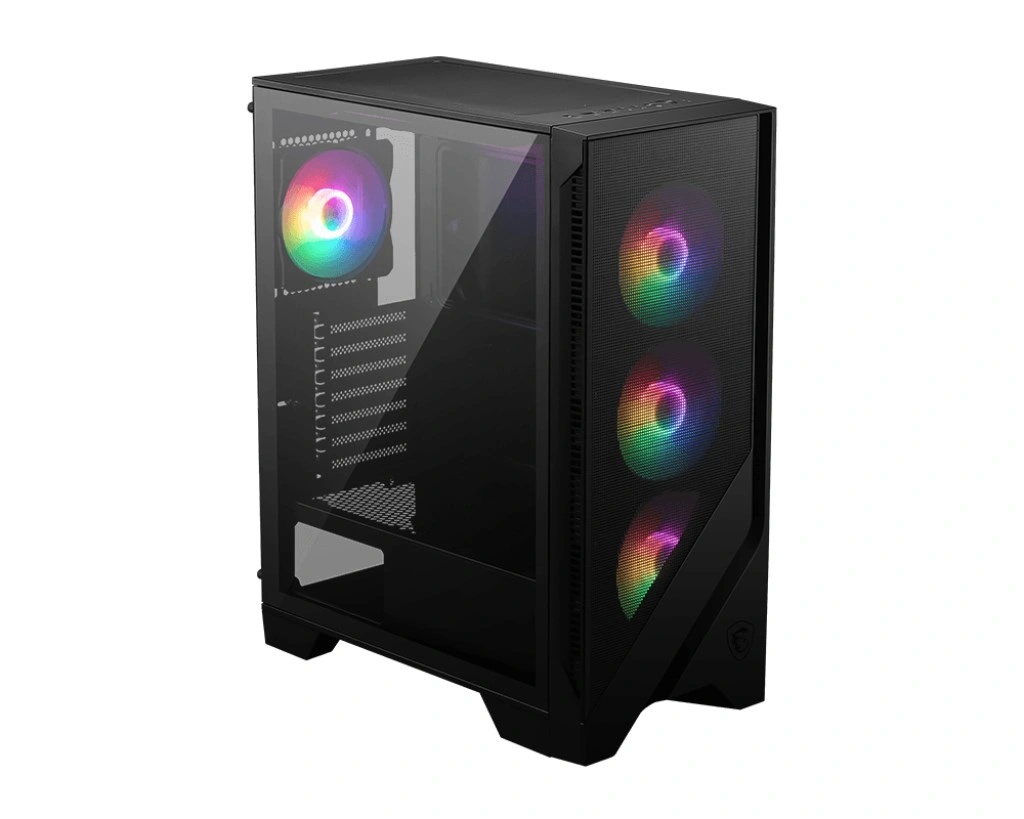 MSI skříň MAG FORGE 120A AIRFLOW/ bez zdroje/ levé temperované sklo/ 6x 120 mm A-RGB fan/ 2x USB3.2/