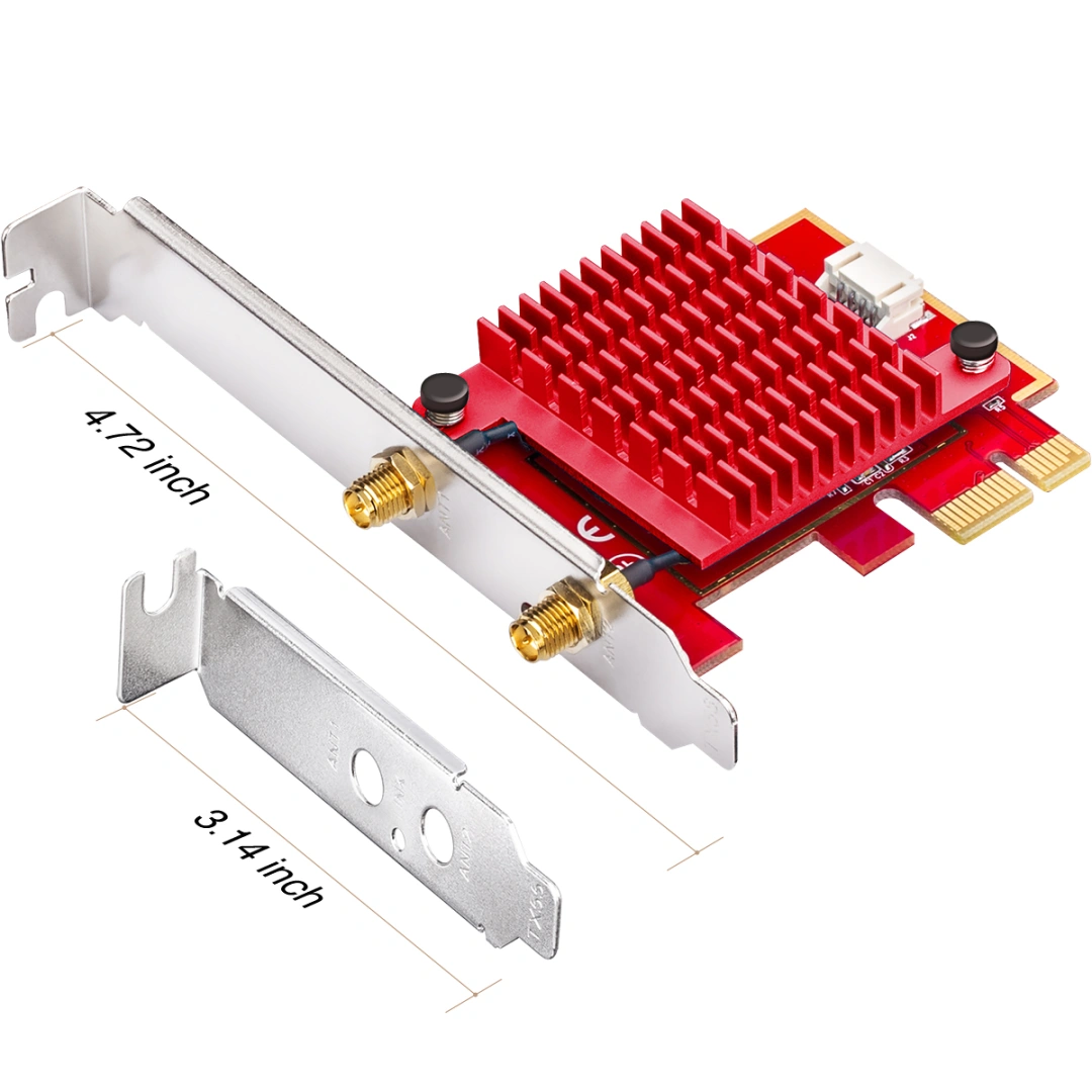 Síťový adaptér PCI-E Wi-Fi 6 AX5400 BT 5.2 2x5 dBi